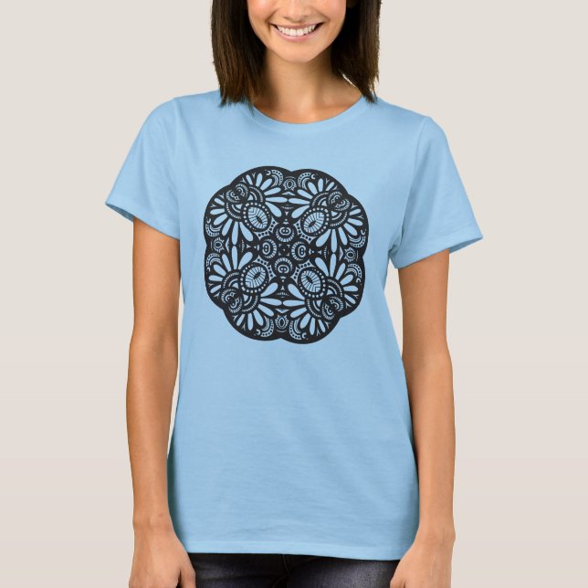 Camiseta Bela Deco Black Square Doodle (Frente)