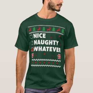 Camiseta Bela Design de Natal Feia Lista de Malvados Engraç