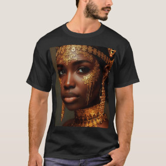 Camiseta Bela Deusa Núbia em Ouro