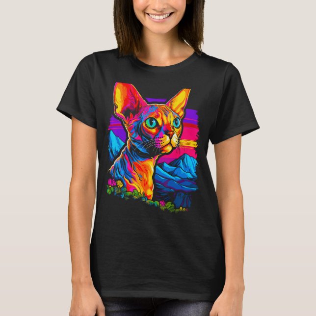 Camiseta Bela Devon Rex Cat (Frente)