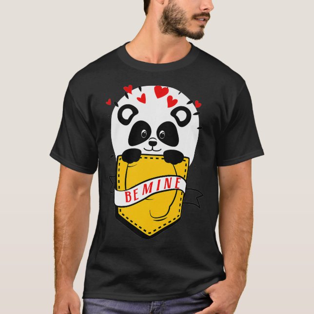Camiseta Bela Dia de os namorados, Seja Minha Panda, Engraç (Frente)