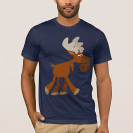 Camiseta Bela e Feliz Cartoon Moose T-Shirt
