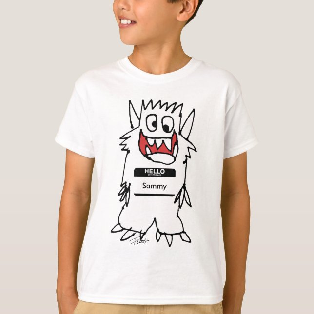 Camiseta Bela e Feliz Monstro de Cartoons (Frente)