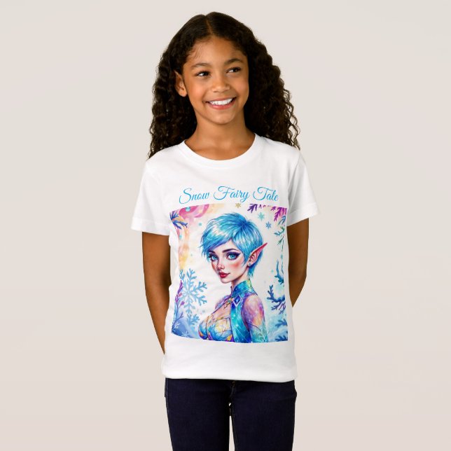 Camiseta Bela elfo de inverno encantou arte rainha da geada (Frente Completa)