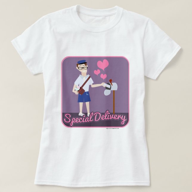 Camiseta Bela entrega especial Cartoon de amor elegante (Frente do Design)