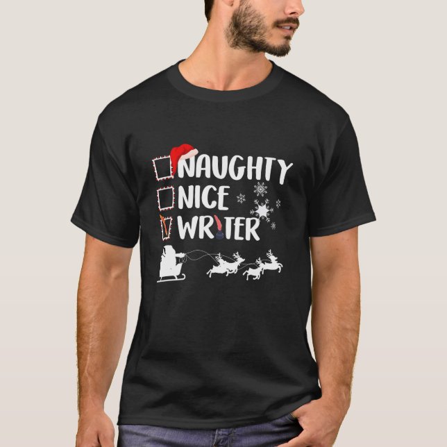 Camiseta Bela Escritora de Natal Pajama Xmas (Frente)