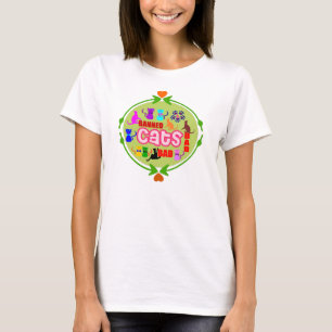 Camiseta 😻 🐾 ↷ Bela Família De Gatos Borracha ❤ Boca Em C
