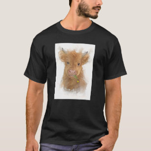 Camiseta Bela Fazenda de Bezerros de Vacas das Terras Altas