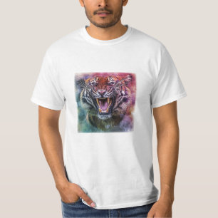 Camiseta Bela Foto do Rosto do Rugidor Tigre de Bengala