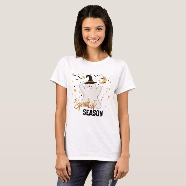Camiseta Bela Halloween Ghost Spooky Season (Frente Completa)