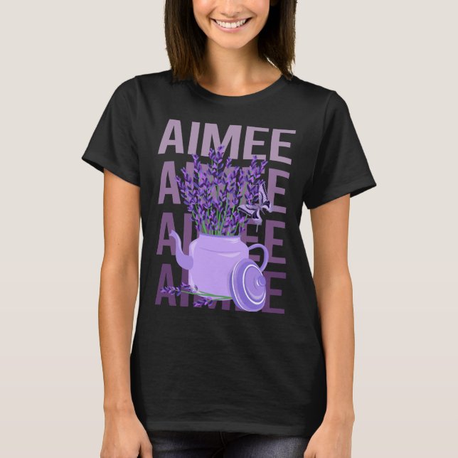 Camiseta Bela Lavanda - Nome Aimee (Frente)