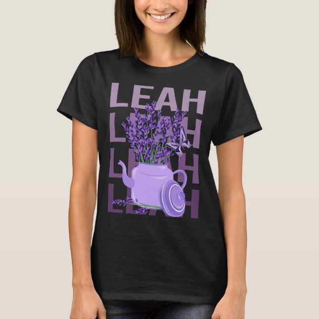 Camiseta Bela Lavanda - Nome Leah (Frente)