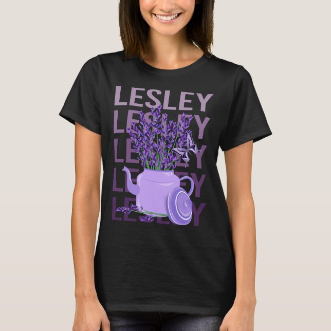 Camiseta Bela Lavanda - Nome Lesley (Frente)