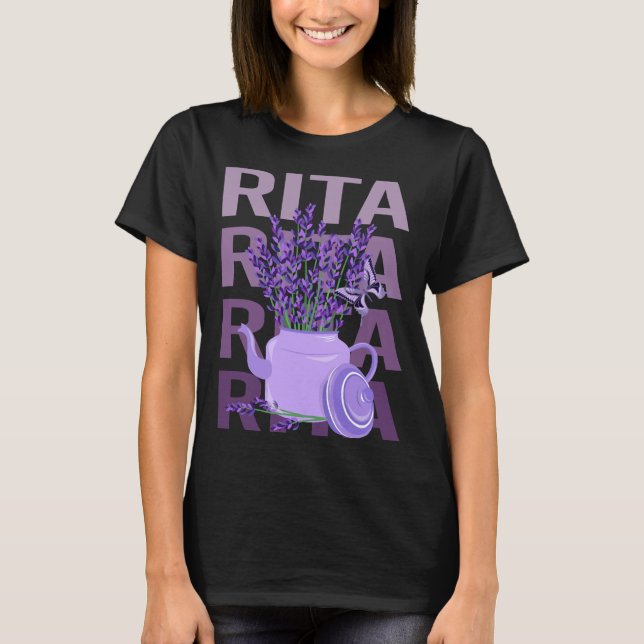 Camiseta Bela Lavanda - Nome Rita (Frente)