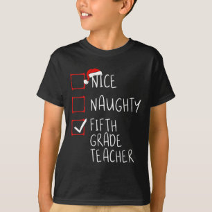 Camiseta Bela Lista De Natal De Professores Do Quinto Grau