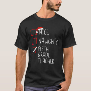 Camiseta Bela Lista De Natal De Professores Do Quinto Grau