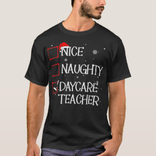 Camiseta Bela Lista de Natal do Professor de Cuidados de Di