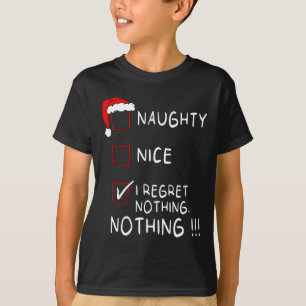 Camiseta Bela Lista Que Eu Não Lamento Nada De Homens Xmas 