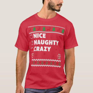Camiseta Bela lista travessa Design de Natal Feia, Engraçad