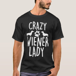 Camiseta Bela Louca Wiener Lady Funny Dachshund Proprietári