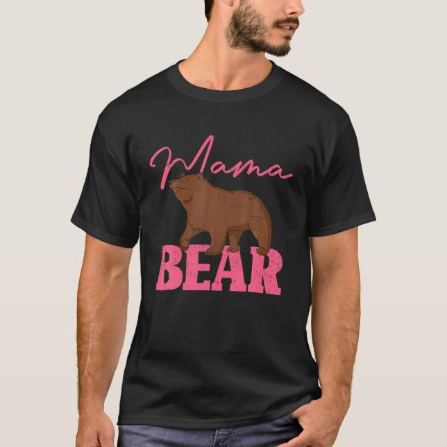 Camiseta Bela mãe de Mamãe, mãe de bicho, urso de mamã (Frente)
