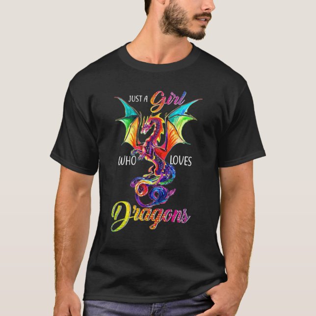 Camiseta Bela Menina Que Adora Dragões Mulheres E Meninas (Frente)