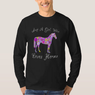 Camiseta Bela Menina Que Ama Cavalos