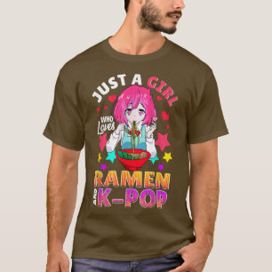 Camiseta Bela Menina Que Ama KPop E Ramen Meninas Wo