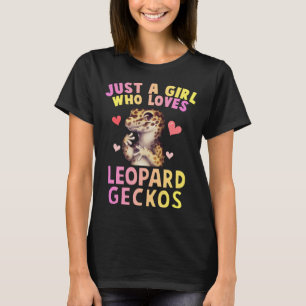 Camiseta Bela Menina Que Ama Leopard Geckos Lizard R