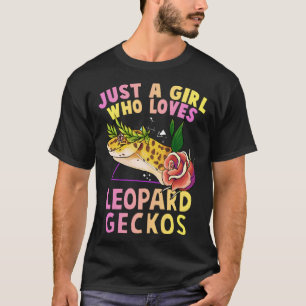 Camiseta Bela Menina Que Ama Leopard Geckos Lizard R
