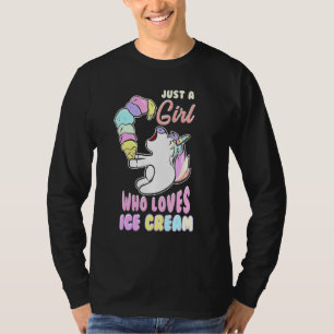Camiseta Bela Menina Que Ama Sorvete De Gelo