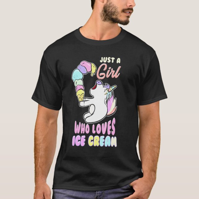 Camiseta Bela Menina Que Ama Sorvete De Gelo (Frente)