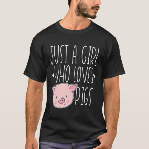 Camiseta Bela Menina Que Ama Suínos Animais De Fazenda Engr