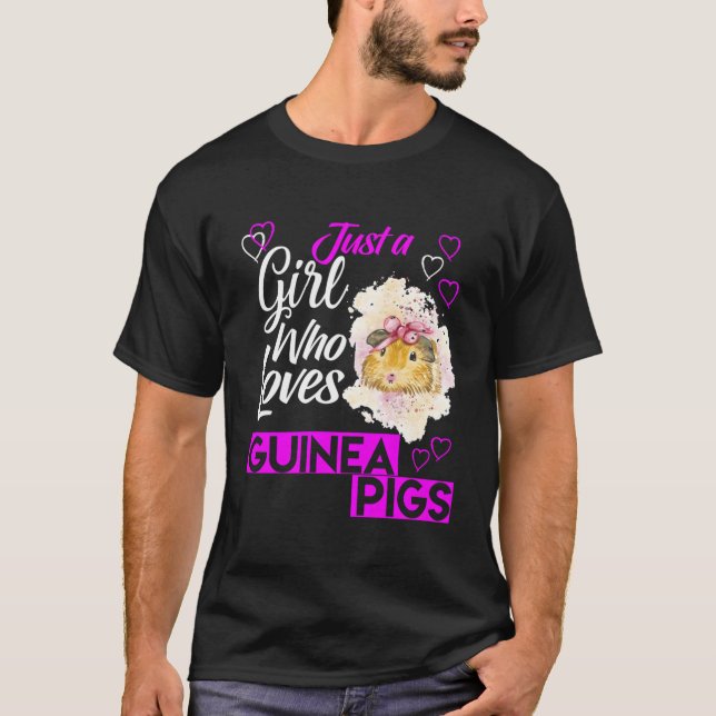 Camiseta Bela Menina Que Ama Suínos De Guiné (Frente)