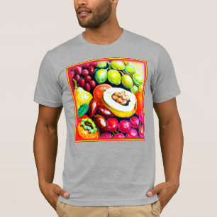 Camiseta Bela Mistura de Frutas de Uva Pintura. Compre Agor