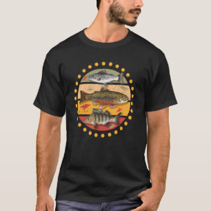 Camiseta Bela motif com peixes diferentes para pescadores
