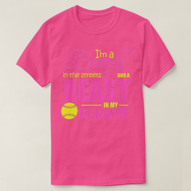Camiseta Bela na Besta da Rua em minha Cleats Girls Soft (Frente do Design)