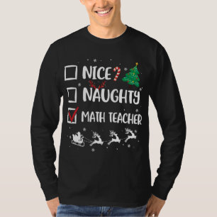 Camiseta Bela Noite De Professora De Matemática De Natal Pa