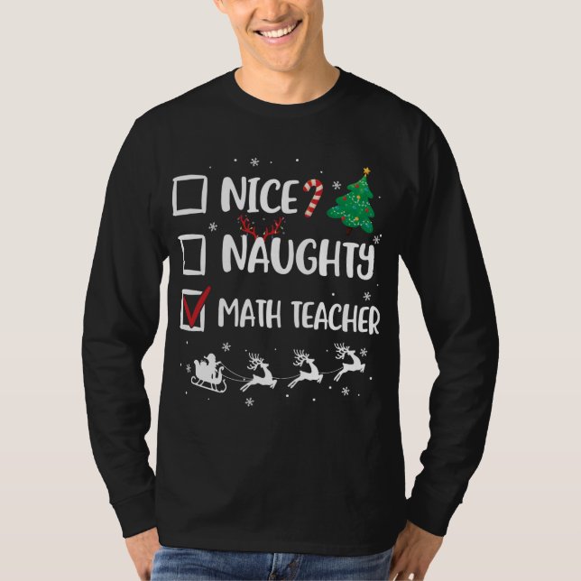 Camiseta Bela Noite De Professora De Matemática De Natal Pa (Frente)