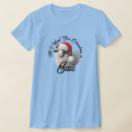 Camiseta Bela ovelha Vestindo Natal Hat