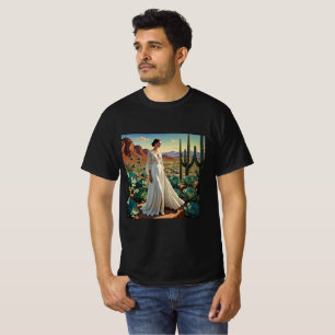 Camiseta Bela Paisagem com uma Mulher Arte Espiritual