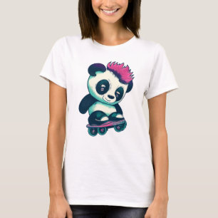 Camiseta Bela Panda Bela com Mohawk Skater Panda