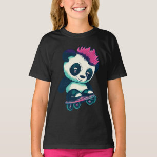 Camiseta Bela Panda Bela com Mohawk   Skater Panda