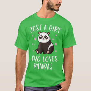 Camiseta Bela Panda Para Meninas Apenas Uma Menina Que Ama