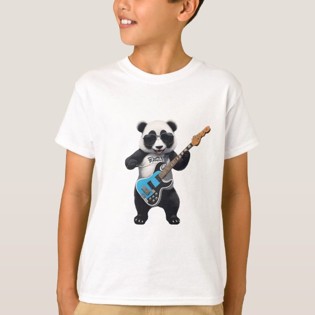 Camiseta Bela Panda Tocando Violão, Amantes De Panda Musica (Frente)