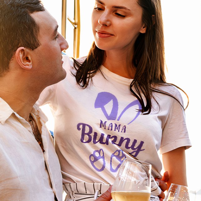 Camiseta Bela Páscoa Roxa Mamãe Coelhinho (Criador carregado)