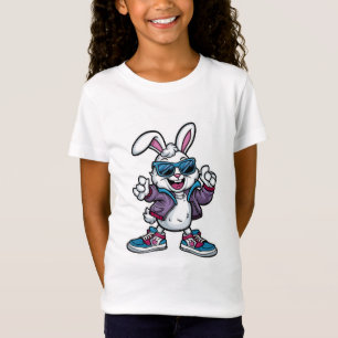 Camiseta Bela peça de cartoon Cony Rabbit Tee para Amantes 