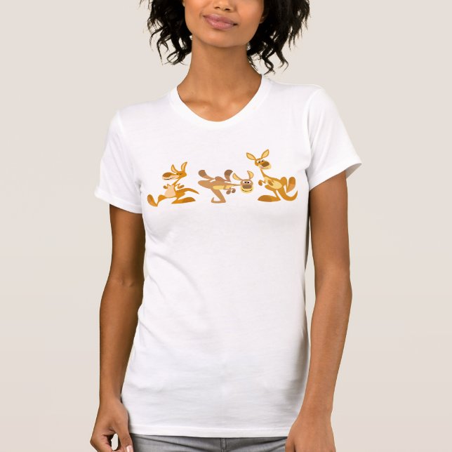 Camiseta Bela peça de cartoon Kangaroos Mulheres T-Shirt (Frente)
