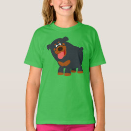 Camiseta Bela peça de cartoon Rottweiler para crianças Cami