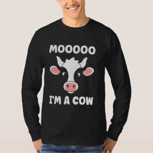 Camiseta Bela pequena vaca Engraçada Citação Mooo Eu sou um